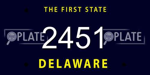2451 Delaware License Plate