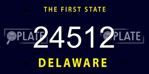 24512 Delaware License Plate
