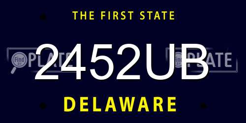 2452UB Delaware License Plate