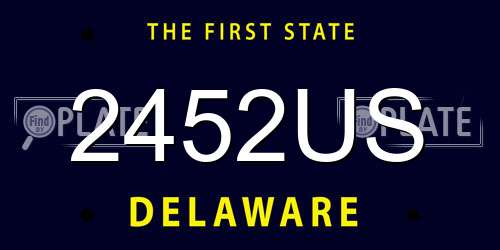 2452US Delaware License Plate