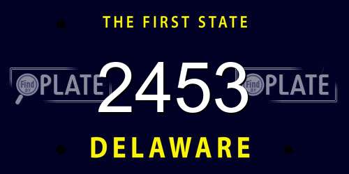 2453 Delaware License Plate
