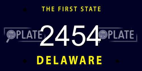 2454 Delaware License Plate