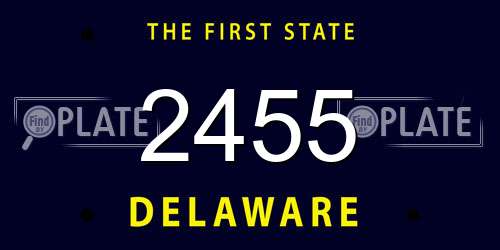 2455 Delaware License Plate