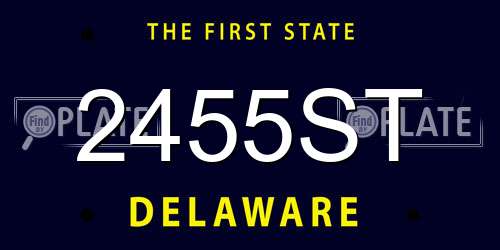 2455ST Delaware License Plate