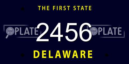 2456 Delaware License Plate
