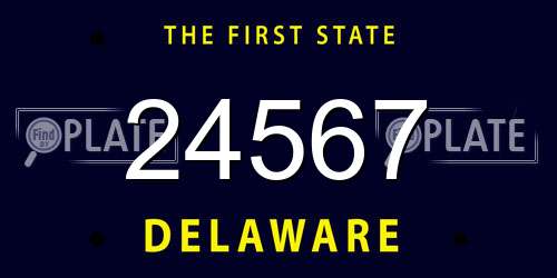 24567 Delaware License Plate