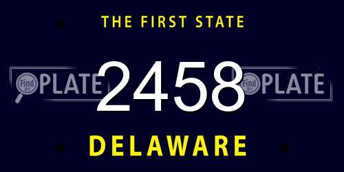 2458 Delaware License Plate