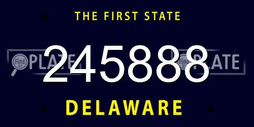 245888 Delaware License Plate