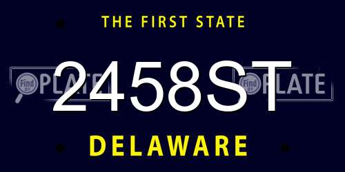 2458ST Delaware License Plate