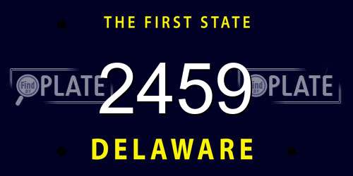 2459 Delaware License Plate
