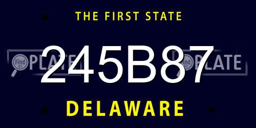 245B87 Delaware License Plate
