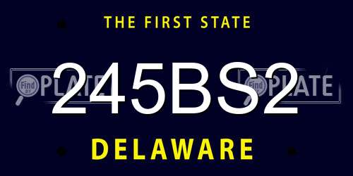 245BS2 Delaware License Plate