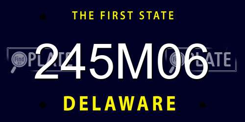 245M06 Delaware License Plate