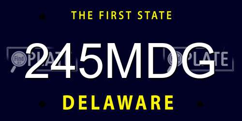 245MDG Delaware License Plate