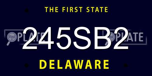 245SB2 Delaware License Plate
