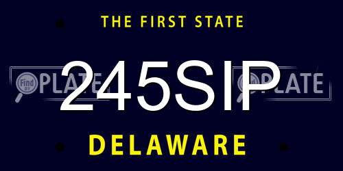 245SIP Delaware License Plate