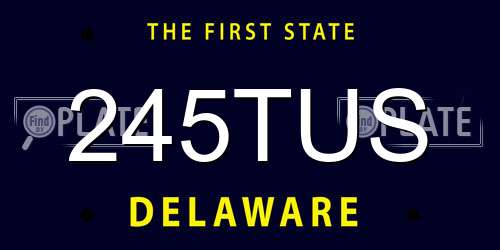 245TUS Delaware License Plate
