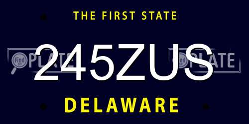 245ZUS Delaware License Plate