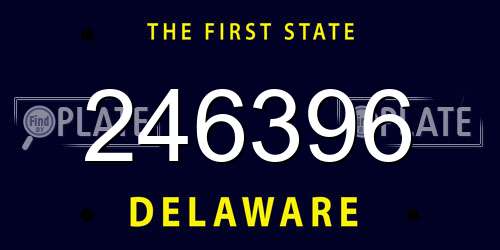 246396 Delaware License Plate