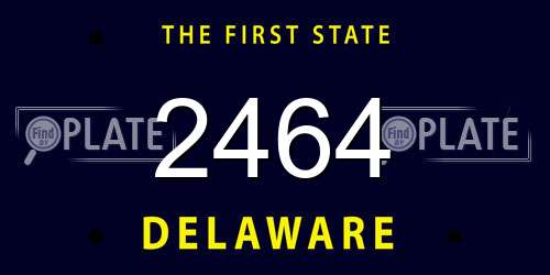 2464 Delaware License Plate