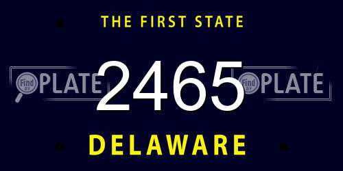 2465 Delaware License Plate