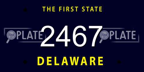 2467 Delaware License Plate