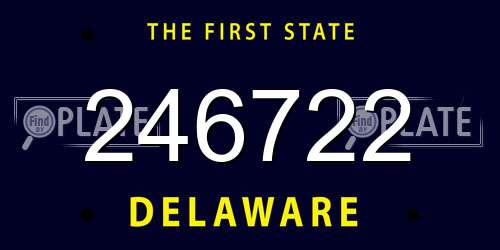 246722 Delaware License Plate