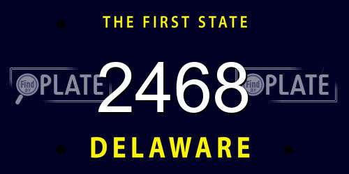 2468 Delaware License Plate