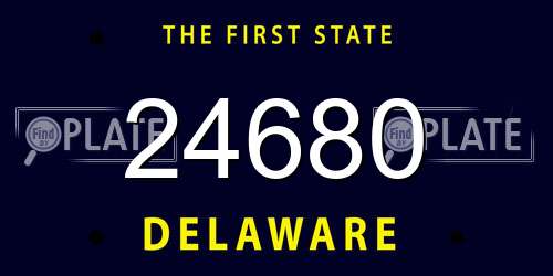 24680 Delaware License Plate