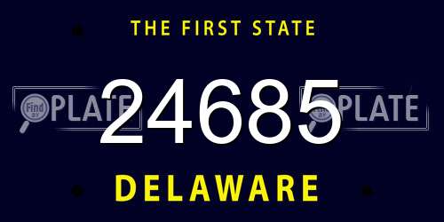 24685 Delaware License Plate