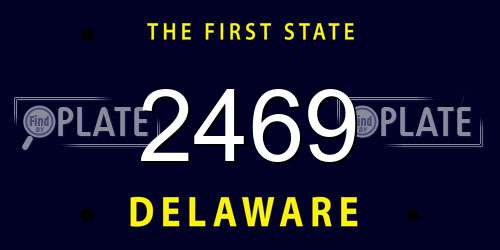 2469 Delaware License Plate