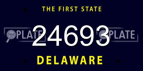 24693 Delaware License Plate
