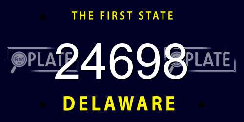 24698 Delaware License Plate