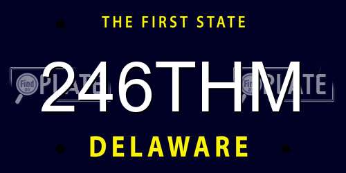 246THM Delaware License Plate
