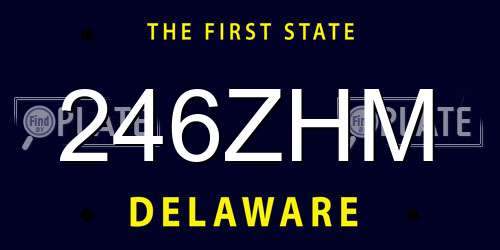 246ZHM Delaware License Plate