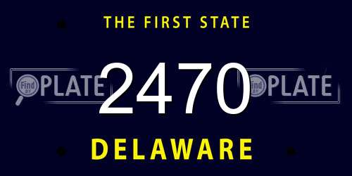 2470 Delaware License Plate