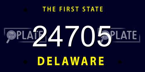 24705 Delaware License Plate