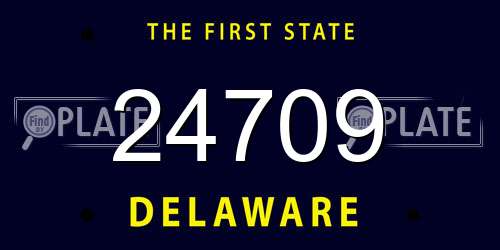 24709 Delaware License Plate