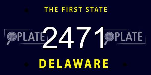 2471 Delaware License Plate
