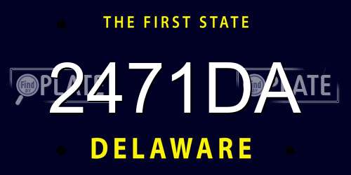 2471DA Delaware License Plate