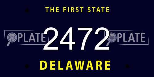 2472 Delaware License Plate