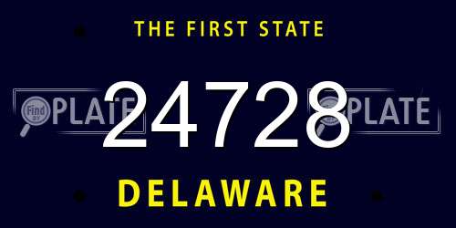 24728 Delaware License Plate