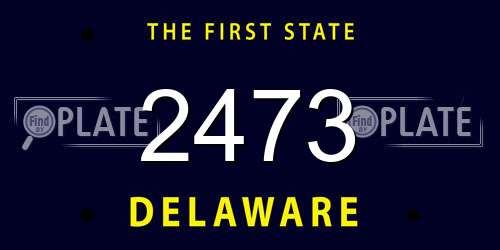 2473 Delaware License Plate