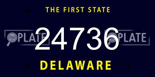 24736 Delaware License Plate