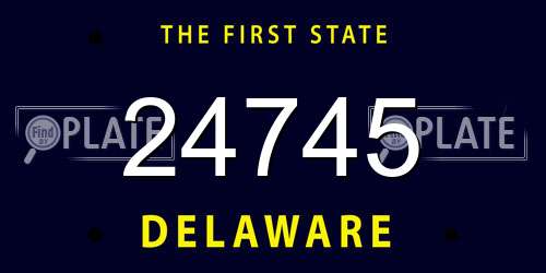 24745 Delaware License Plate