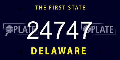 24747 Delaware License Plate