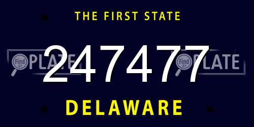 247477 Delaware License Plate