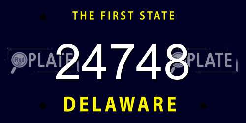 24748 Delaware License Plate