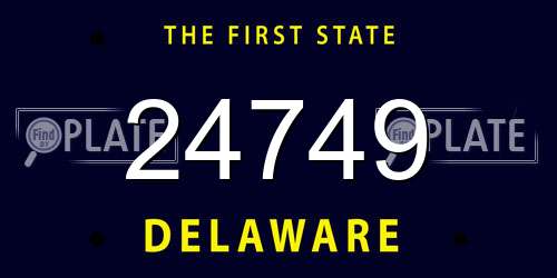 24749 Delaware License Plate
