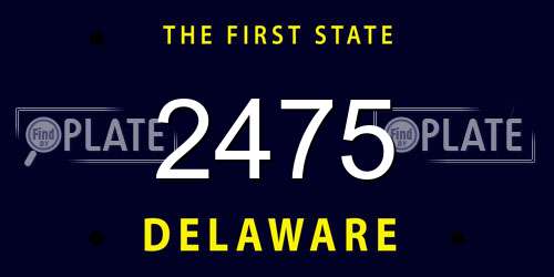 2475 Delaware License Plate